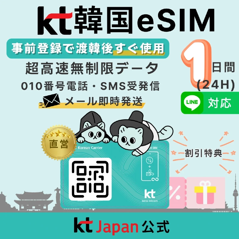 ttshop 1日eSIM 韓国電話番号付き