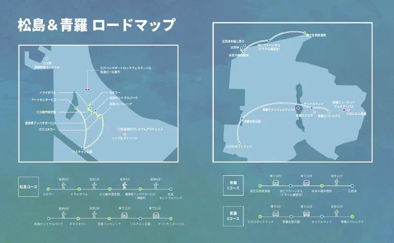 松島&青羅ロードマップとコース案内