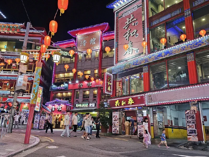 開港場街とチャイナタウンの夜景