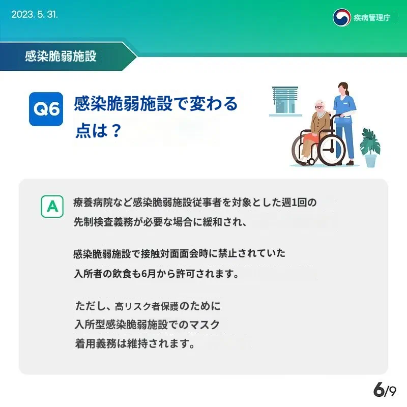韓国、新型コロナウイルス感染者の隔離措置、5日間の自主的な推奨へ変更