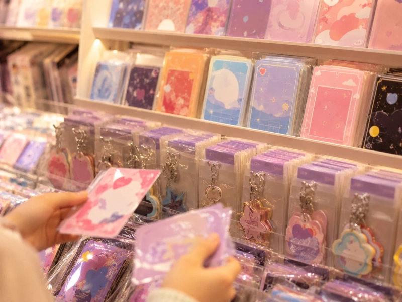 韓国の複合文化空間で楽しむK-POPグッズやコレクションカードのイメージ